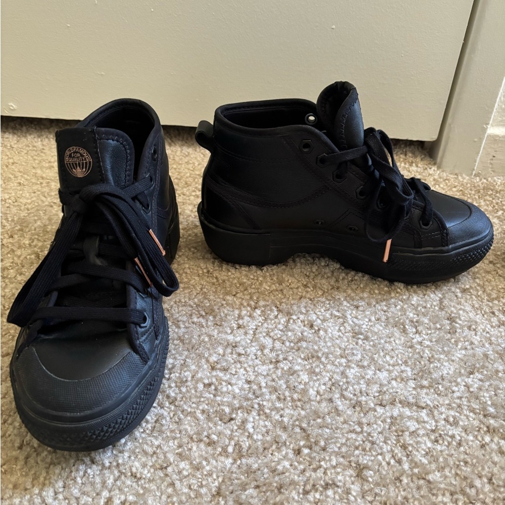 Adidas Nizza Trek Platform High Tops Core Black Rose Gold - Picture 3 of 9